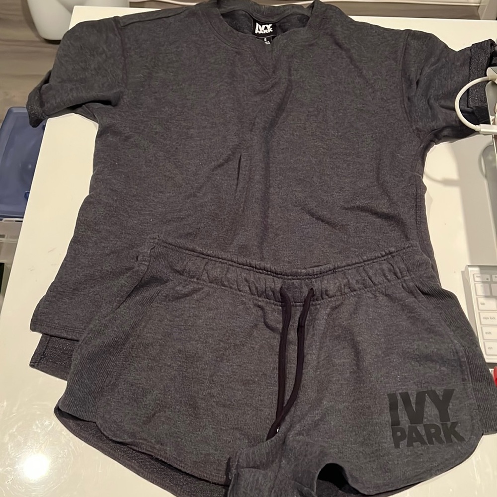 Ivy park charcoal gray warm loungewear set.
